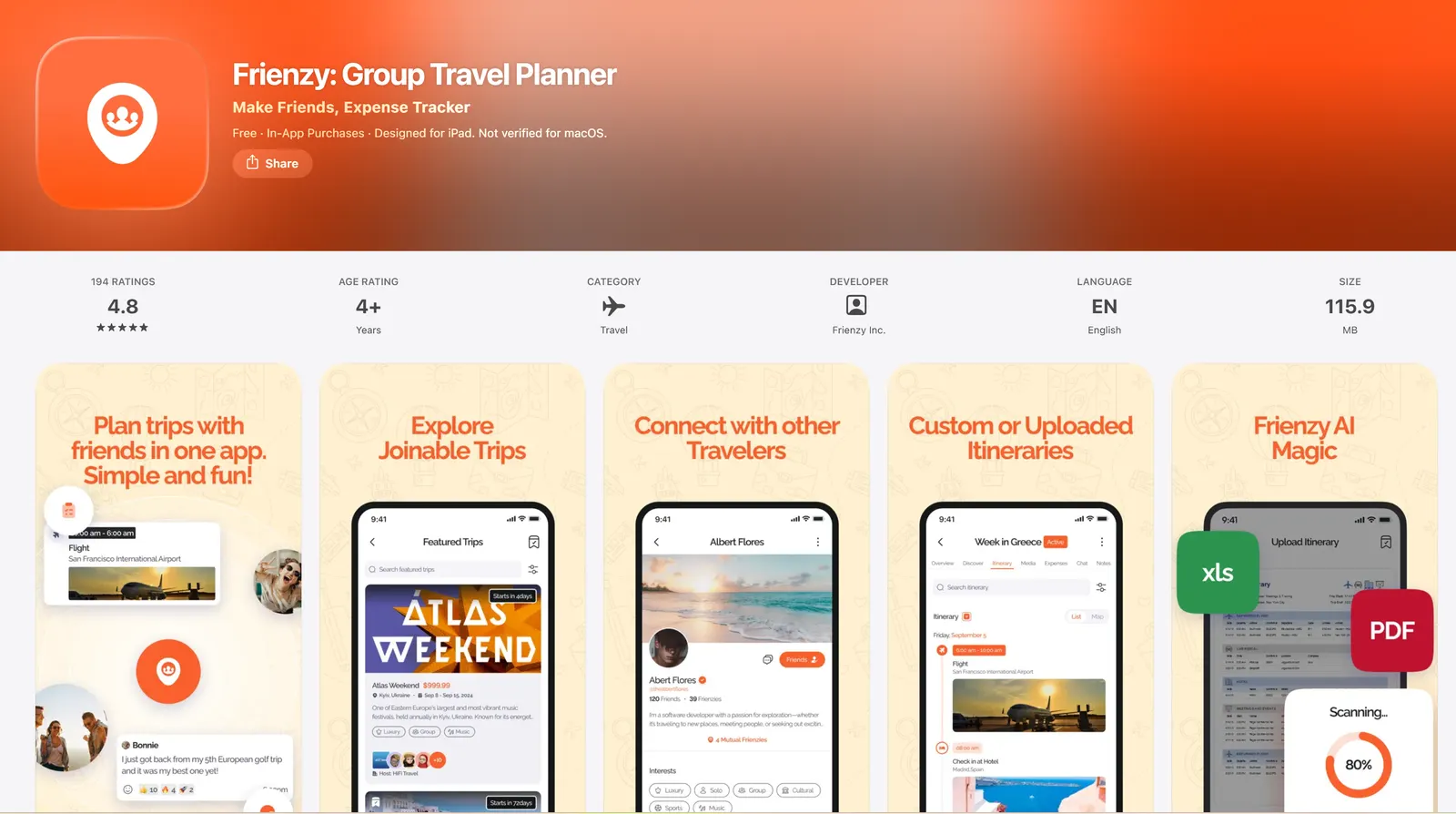 Frienzy Group Travel Planner — slide 1 of 2