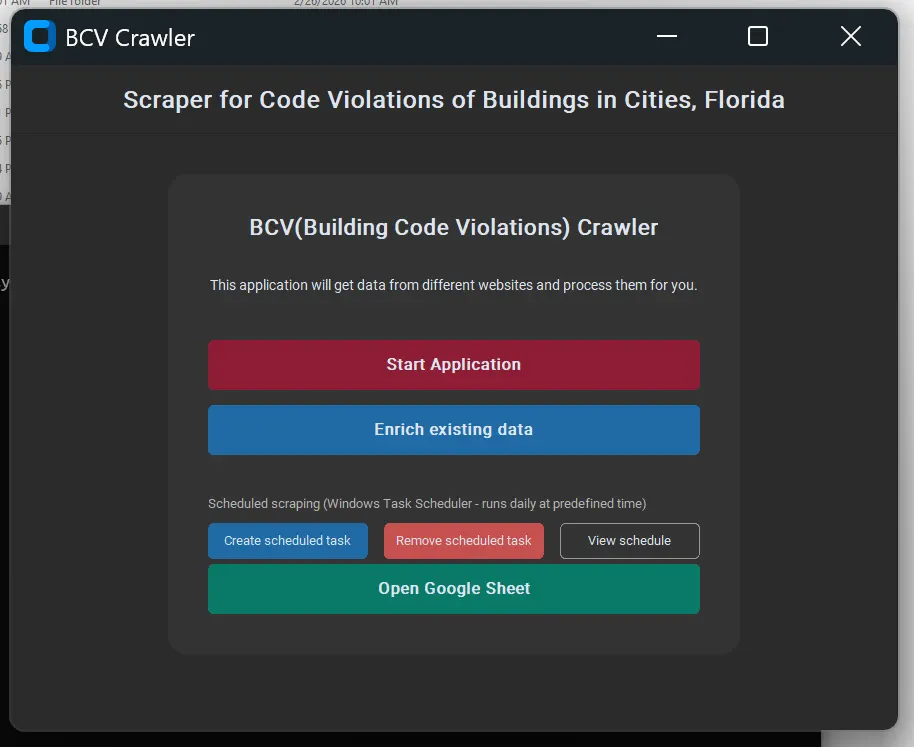 City Code Violations Scraper — slide 1 of 1